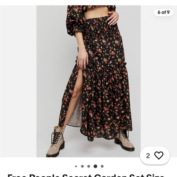 NWT Free People Secret Garden Set Floral Boho Western Cottagecore size small - Picture 2 of 10